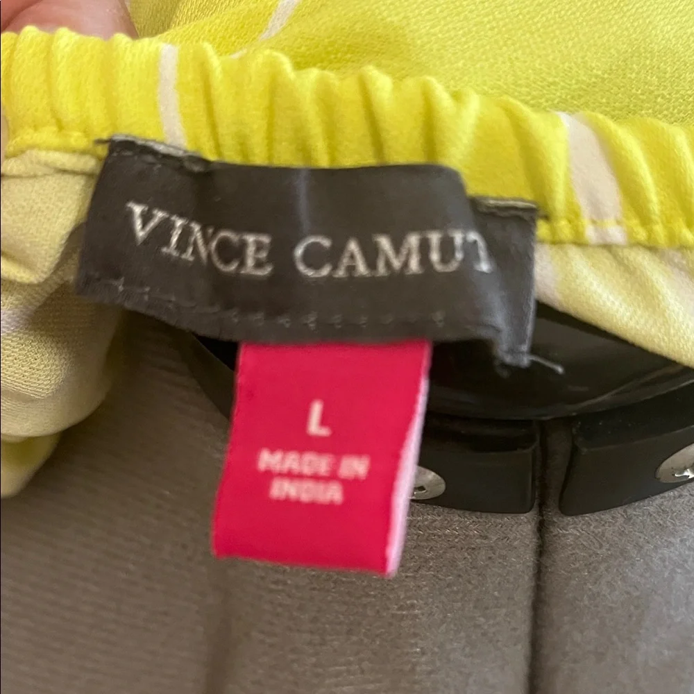 Vince Camuto Lemon Off-Shoulder Blouse with Tie - Picture 2 of 5